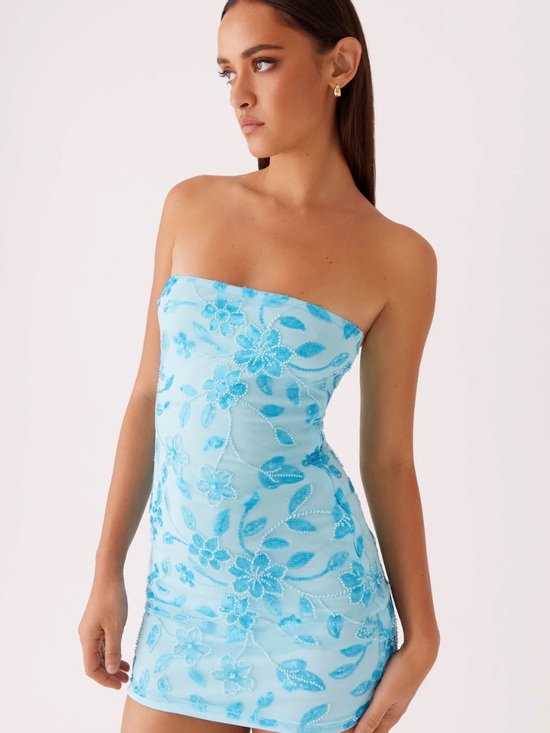 Peppermayo Dresses & Skirts - Peppermayo Moorey Beaded Mini Dress Aqua Blue